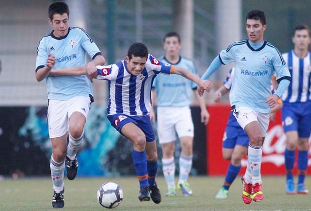 09-11-13. Fútbol división de honor cadete.Deportivo - Celta de Vigo
Foto: Iago López